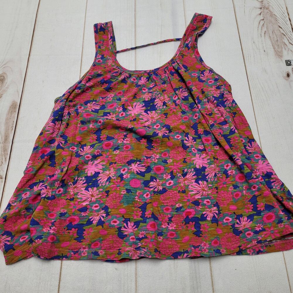 NATURAL LIFE Pink and Blue Floral Tank Top